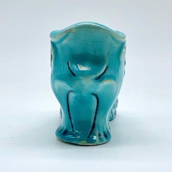 Vintage Turquoise Ceramic Shoe Figurine Fancy Detailing Glass Slipper - Picture 5 of 10